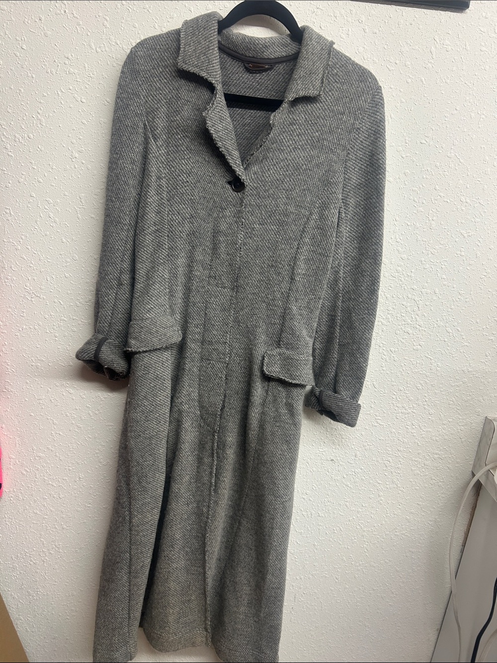 Free People Heather Gray Long Sleeve Coat Dress